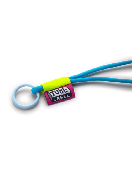 Lanyard tubular configurable con elástico y etiqueta PERSONALIZABLE