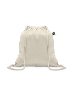 Bolsa de tela Santiago algodón Fairtrade con cuerdas 180g/m2 natur PERSONALIZABLE
