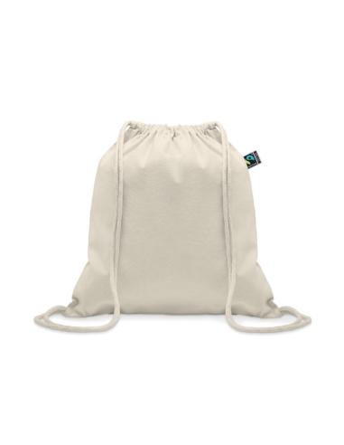 Bolsa de tela Santiago algodón Fairtrade con cuerdas 180g/m2 natur PERSONALIZABLE