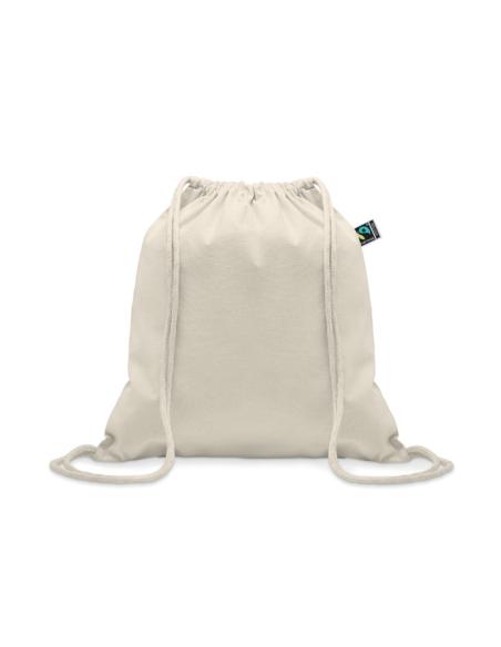 Bolsa de tela Santiago algodón Fairtrade con cuerdas 180g/m2 natur PERSONALIZABLE