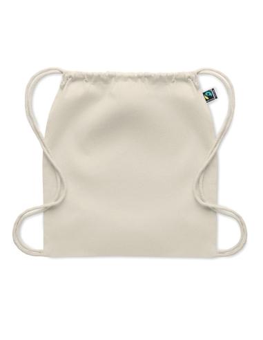 Bolsa de tela Santiago algodón Fairtrade con cuerdas 180g/m2 natur PERSONALIZABLE