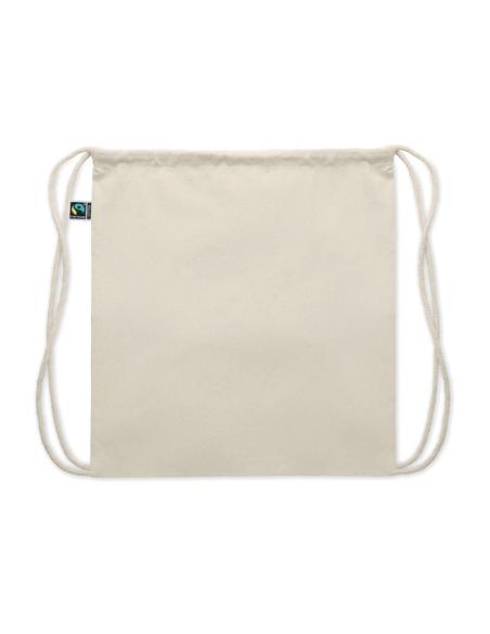 Bolsa de tela Santiago algodón Fairtrade con cuerdas 180g/m2 natur PERSONALIZABLE