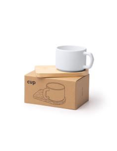 Taza cerámica Imada especial sublimación con posavasos bambú 180ml PERSONALIZABLE 2