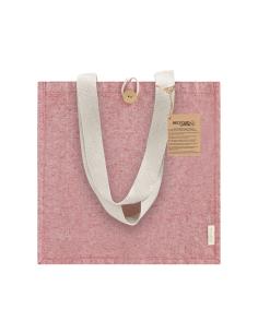 Bolsa de tela Navacerrada algodón reciclado y RPET 300g/m2 con asas gruesas, botón y fuelle PERSONALIZABLE 2