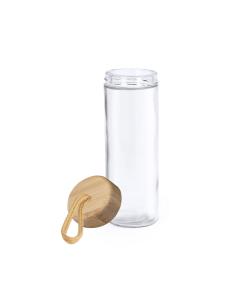 Botella de cristal Vadodara con tapa de bambú sin BPA 430ml PERSONALIZABLE 2