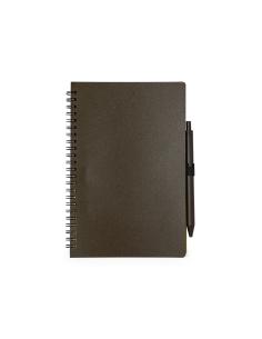 Libreta A5 de fibra de café Alanna con bolígrafo PERSONALIZABLE