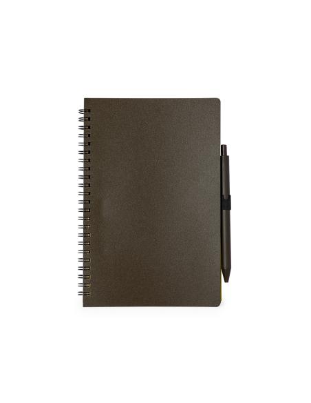 Libreta A5 de fibra de café Alanna con bolígrafo PERSONALIZABLE