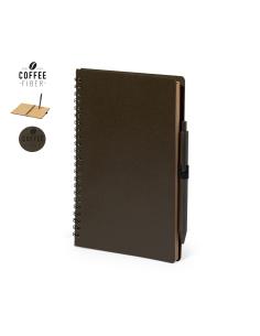 Libreta A5 de fibra de café Alanna con bolígrafo PERSONALIZABLE 2