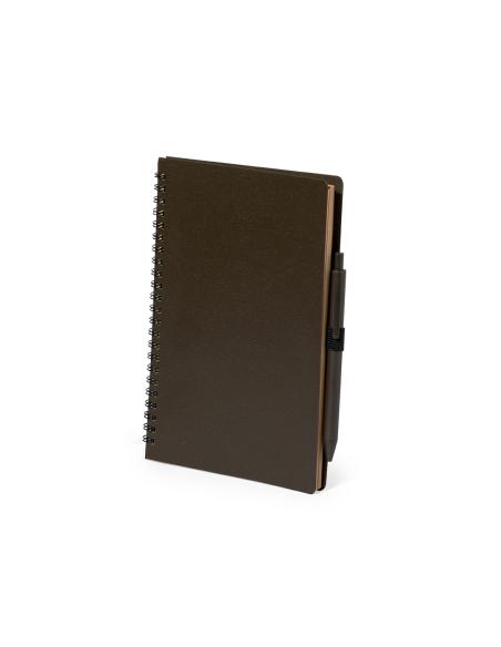 Libreta A5 de fibra de café Alanna con bolígrafo PERSONALIZABLE