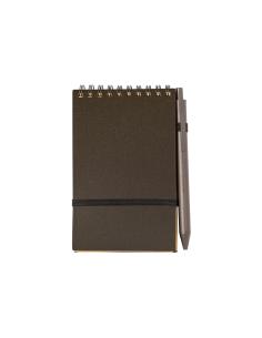 Libreta de bolsillo Pacam fibra de café con bolígrafo PERSONALIZABLE