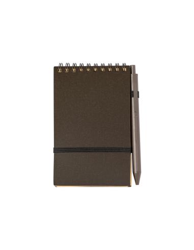 Libreta de bolsillo Pacam fibra de café con bolígrafo PERSONALIZABLE