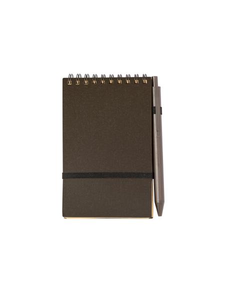 Libreta de bolsillo Pacam fibra de café con bolígrafo PERSONALIZABLE