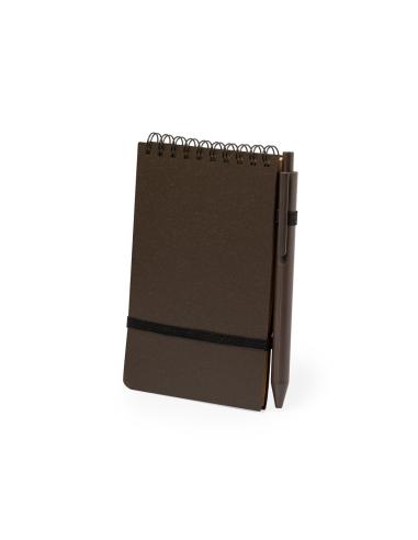 Libreta de bolsillo Pacam fibra de café con bolígrafo PERSONALIZABLE
