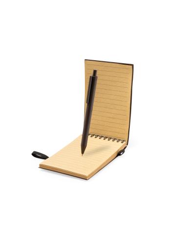 Libreta de bolsillo Pacam fibra de café con bolígrafo PERSONALIZABLE