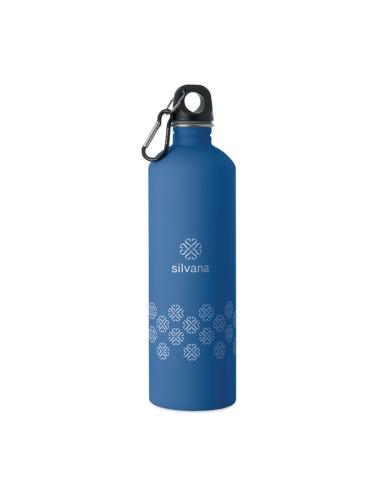 Botella de acero inoxidable reciclado Arties de pared simple acabado goma 750ml PERSONALIZABLE
