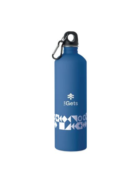 Botella de acero inoxidable reciclado Arties de pared simple acabado goma 750ml PERSONALIZABLE