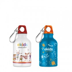 Botella agua de aluminio Canberra con mosquetón sin BPA 300ml PERSONALIZABLE A MEDIDA