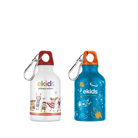 Botella agua de aluminio Canberra con mosquetón sin BPA 300ml PERSONALIZABLE A MEDIDA