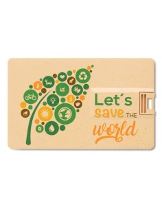 Memoria USB de caña de trigo Halle en forma de tarjeta PERSONALIZABLE 2