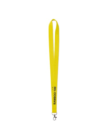 Lanyard de bambú Osijek con mosquetón metálico PERSONALIZABLE