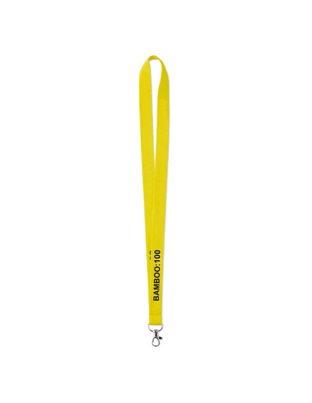 Lanyard de bambú Osijek con mosquetón metálico PERSONALIZABLE