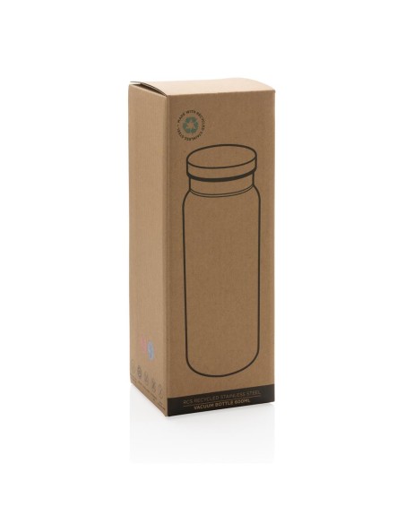 Botella agua de acero inoxidable reciclado Mannheim doble capa sin BPA 600ml PERSONALIZABLE