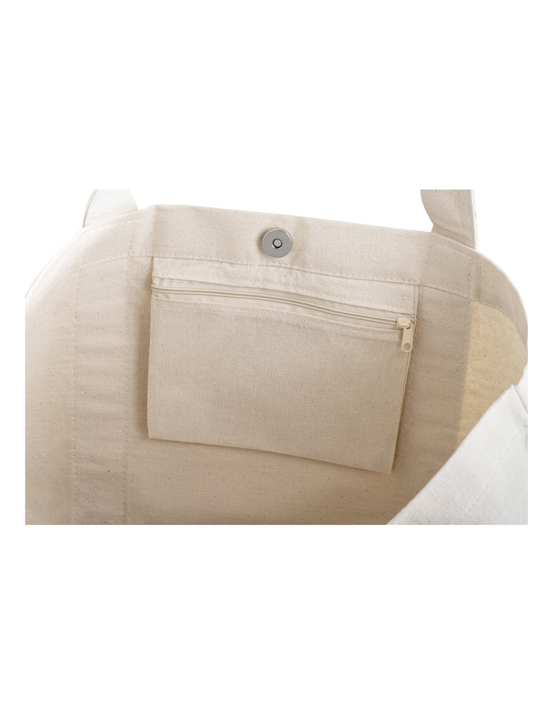 Bolsa de lona de algodón 280g/m2 Cairo con asas en color y bolsillos ...