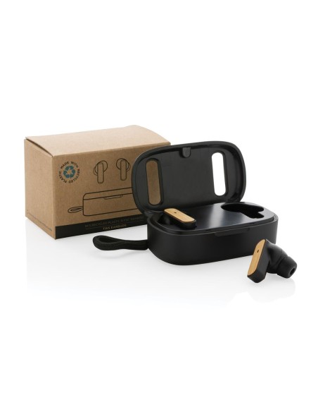 Auriculares inalámbricos TWS de ABS reciclado y bambú Daejeon PERSONALIZABLE