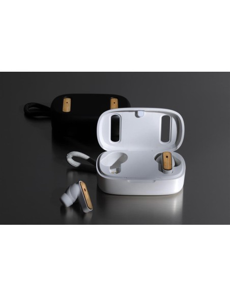 Auriculares inalámbricos TWS de ABS reciclado y bambú Daejeon PERSONALIZABLE