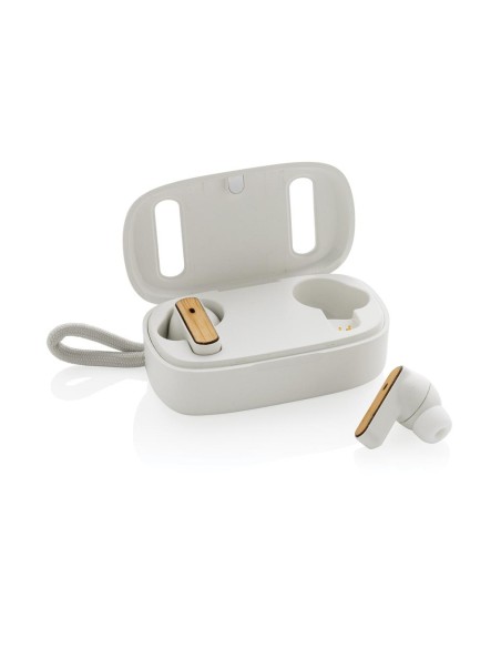 Auriculares inalámbricos TWS de ABS reciclado y bambú Daejeon PERSONALIZABLE