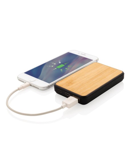 Powerbank Dortmund 5000mAh con carcasa de bambú y ABS reciclado PERSONALIZABLE