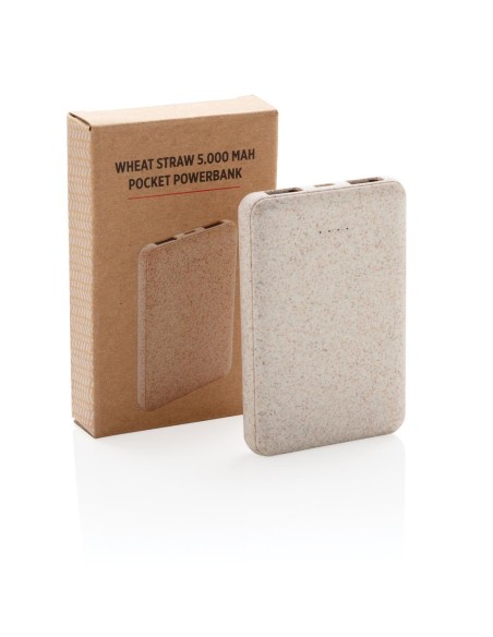 Powerbank Coventry 5000mAh de bolsillo con carcasa de caña de trigo PERSONALIZABLE
