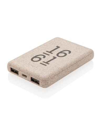 Powerbank Coventry 5000mAh de bolsillo con carcasa de caña de trigo PERSONALIZABLE