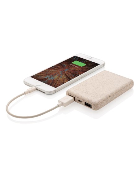 Powerbank Coventry 5000mAh de bolsillo con carcasa de caña de trigo PERSONALIZABLE