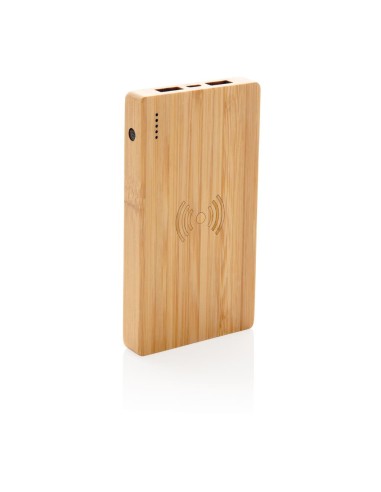 Powerbank inalámbrico Copenhagen 4000mAh 5W con carcasa de bambú PERSONALIZABLE