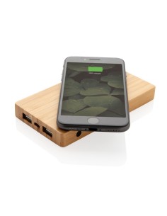 Powerbank inalámbrico Copenhagen 4000mAh 5W con carcasa de bambú PERSONALIZABLE 2