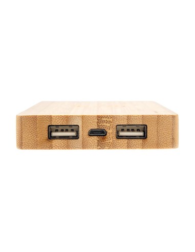 Powerbank inalámbrico Copenhagen 4000mAh 5W con carcasa de bambú PERSONALIZABLE